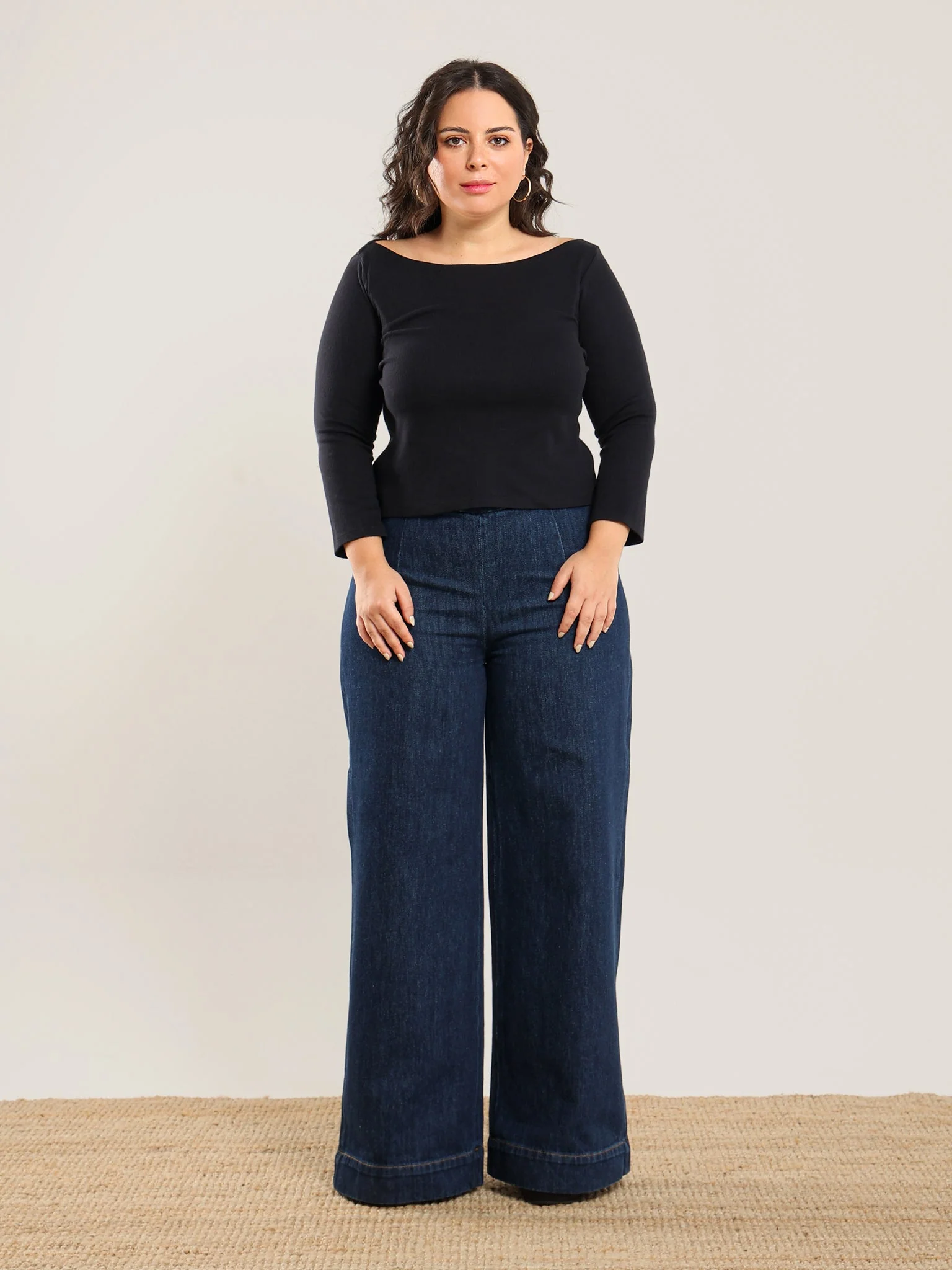 Bahr Cropped Boatneck Top in Black - Image 5