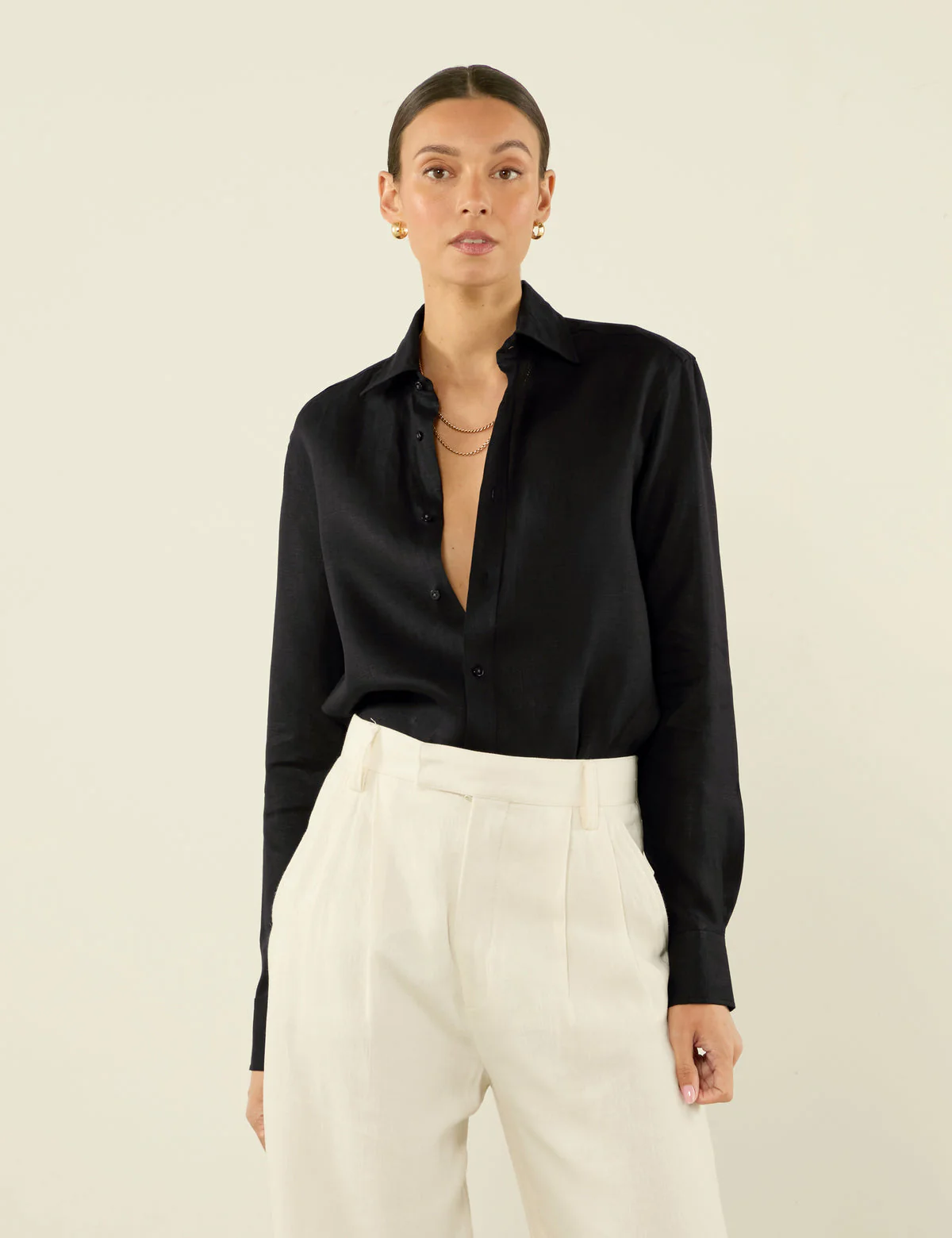 Boyfriend Linen Button Down Shirt in White - Image 6