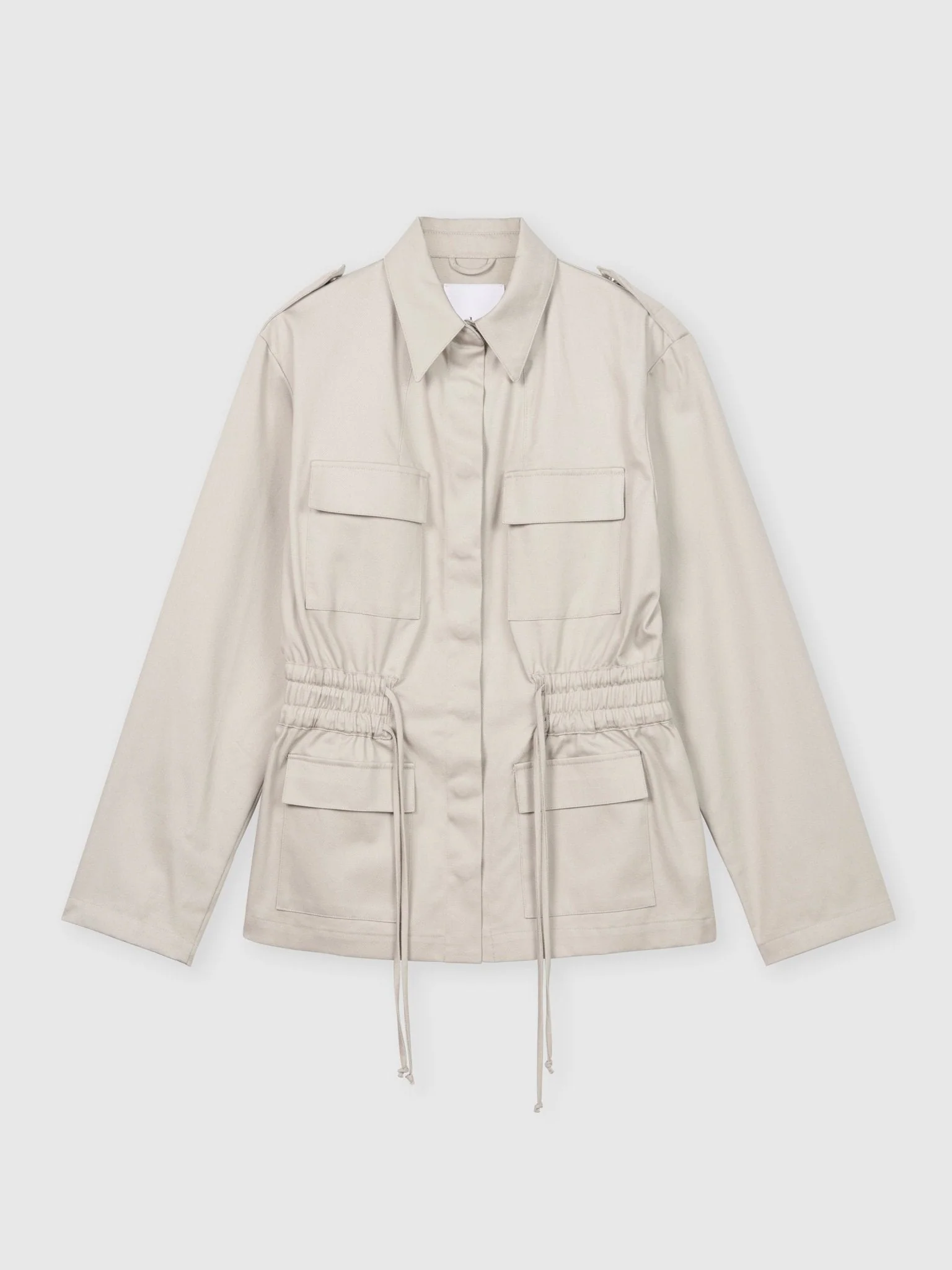 Canvas Cotton Utility Jacket in Olive - Image 8