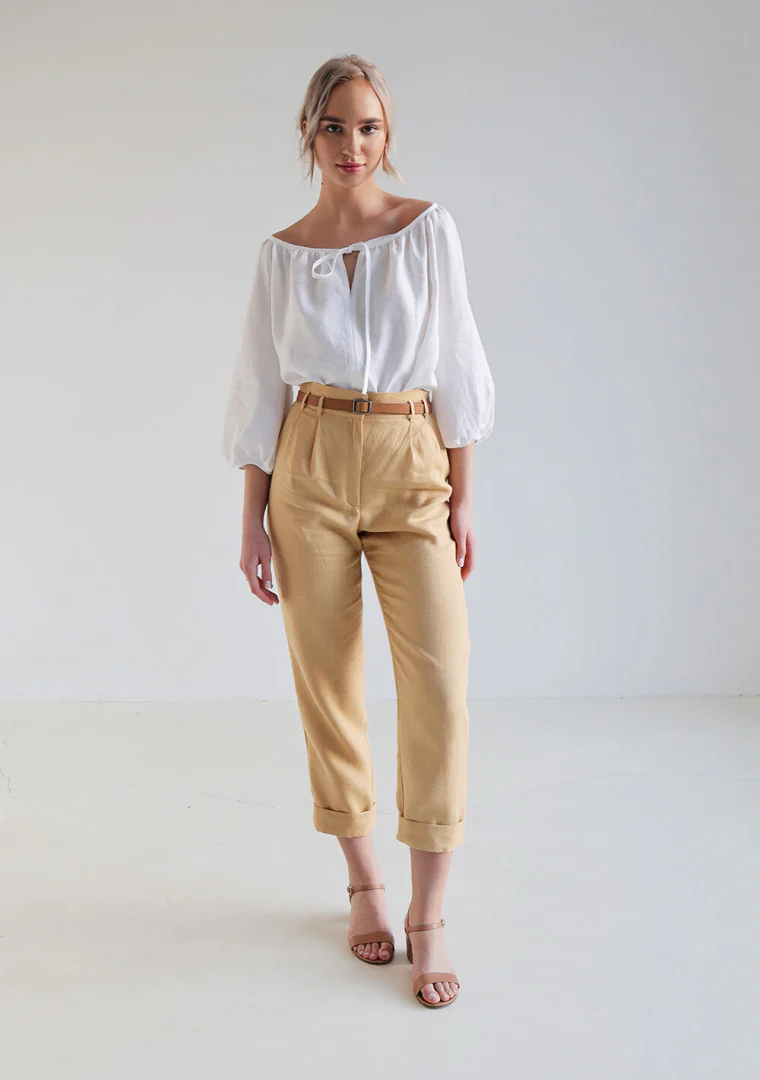 Chicago High Waisted Linen Pants - Image 3