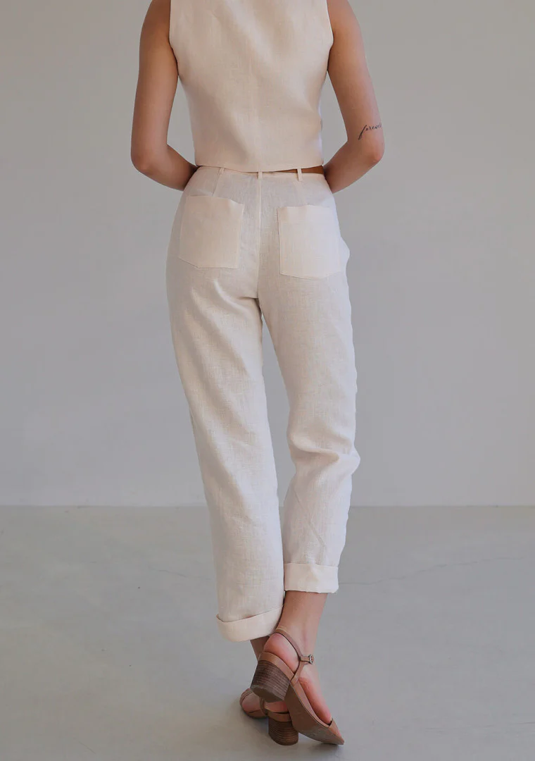 Chicago High Waisted Linen Pants - Image 5