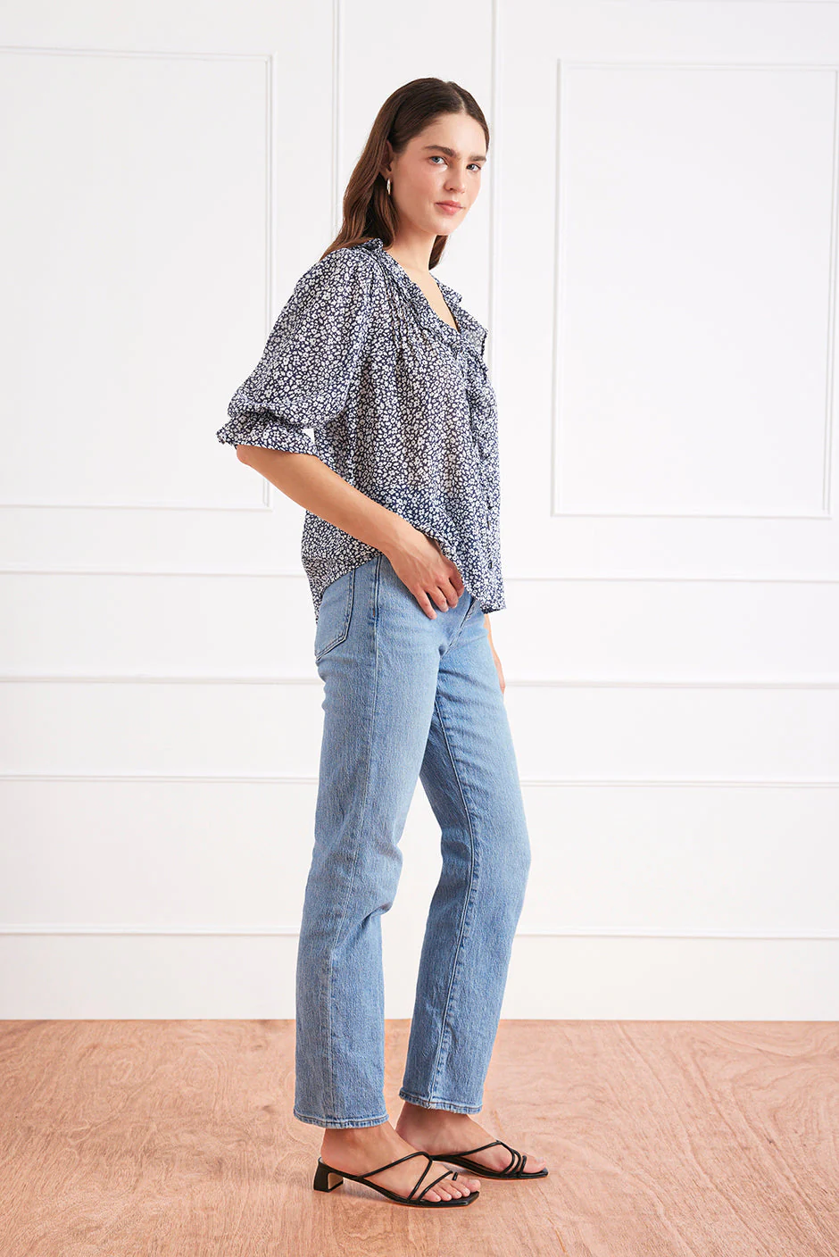 Chloe Shirt in Navy Vintage Bloom - Image 3