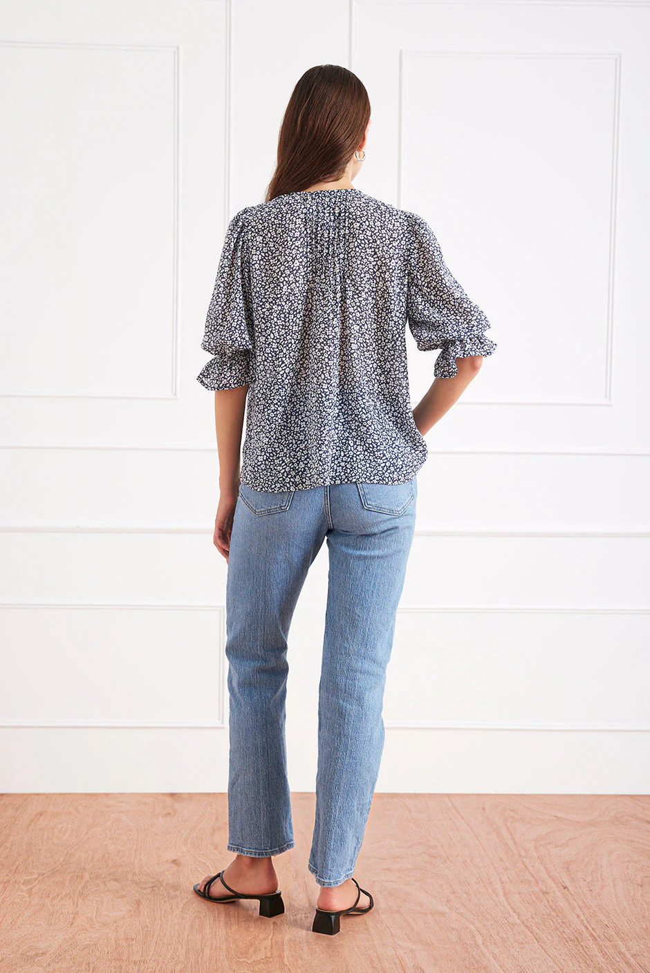 Chloe Shirt in Navy Vintage Bloom - Image 4
