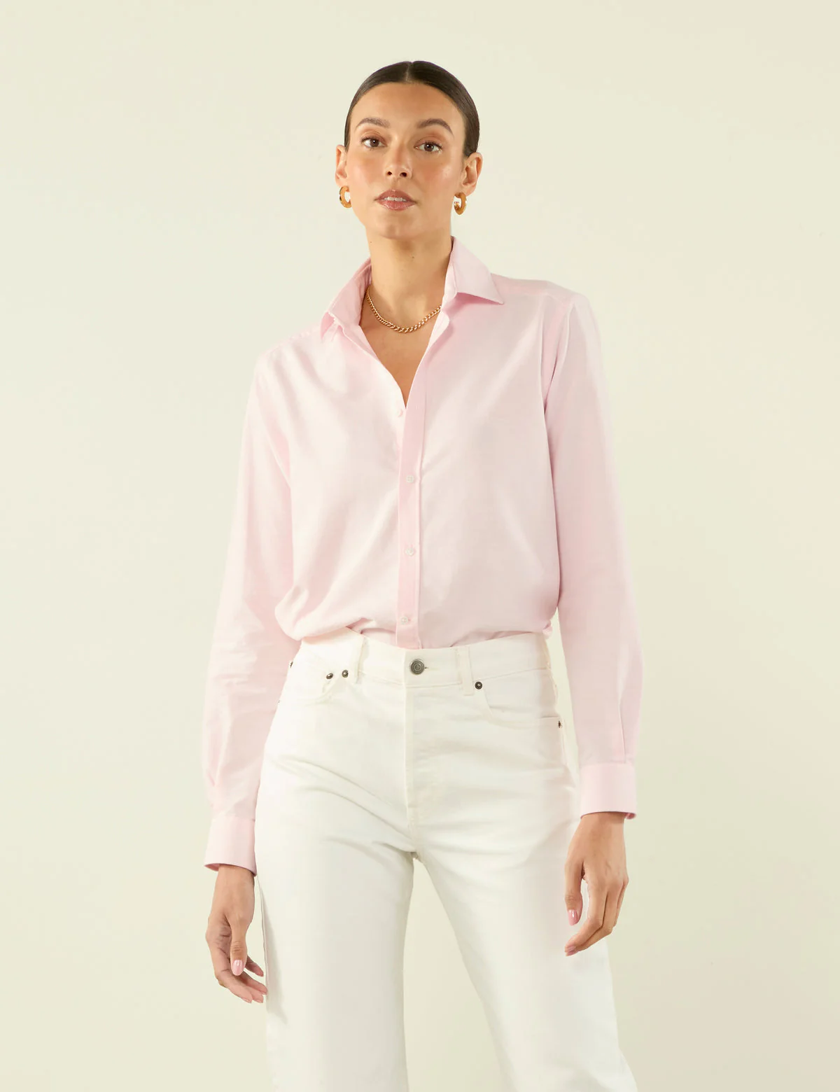 Classic Oxford Organic Cotton Shirt in White - Image 3