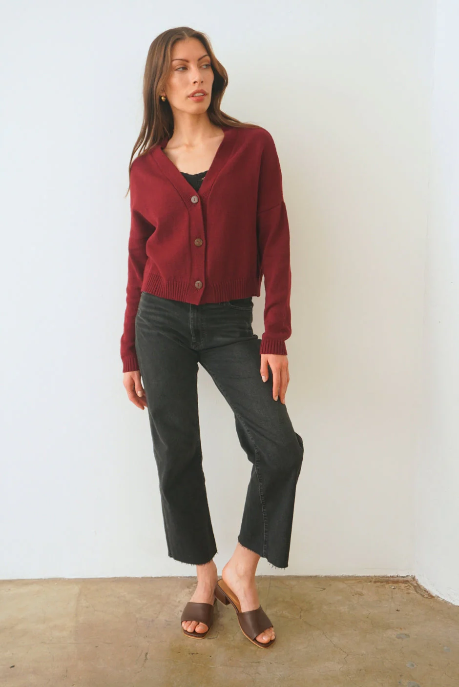 Diana Cardigan in Burgundy - Image 3