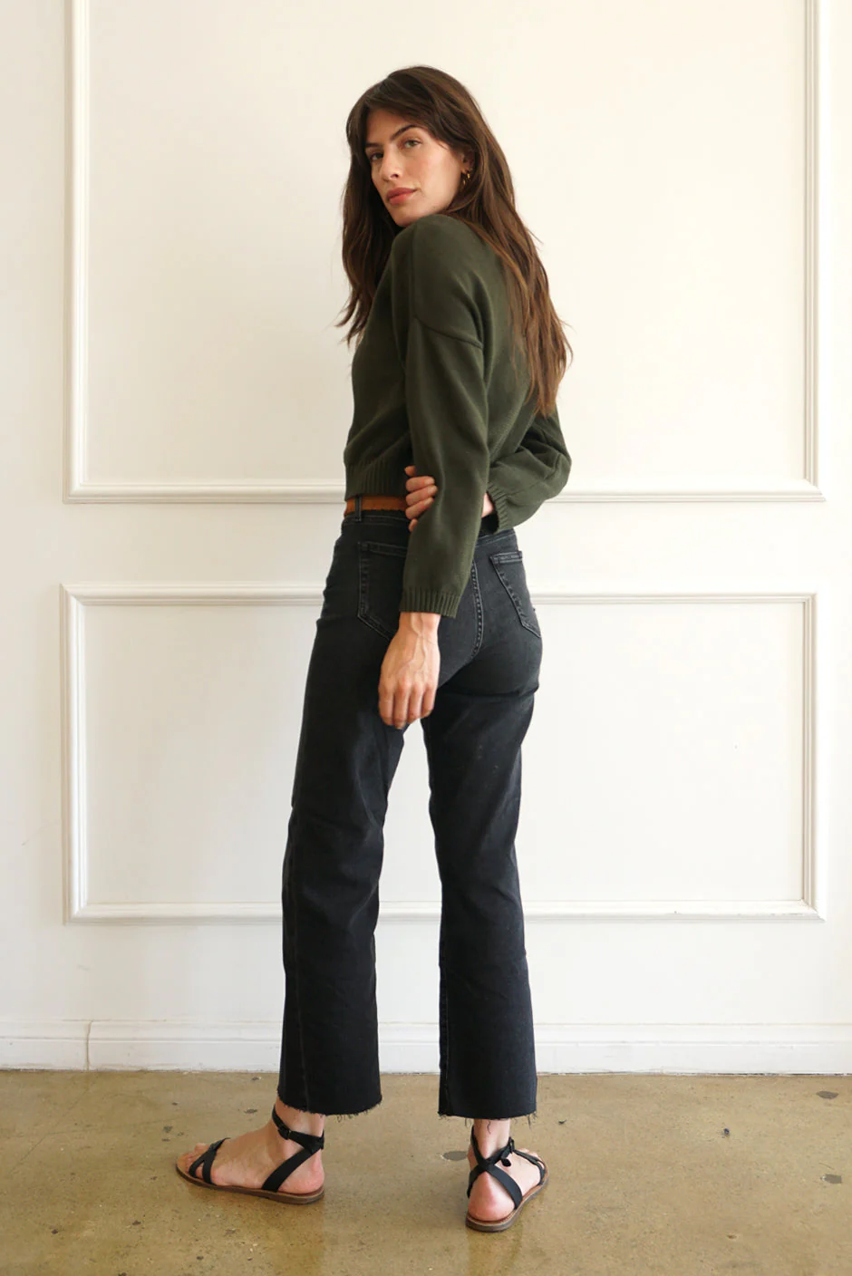 Diana Cardigan in Forest Green - Image 3