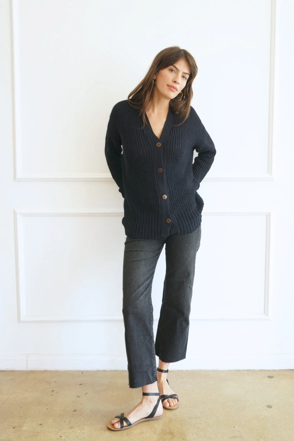 Emily Cardigan in Navy Blue - Image 3