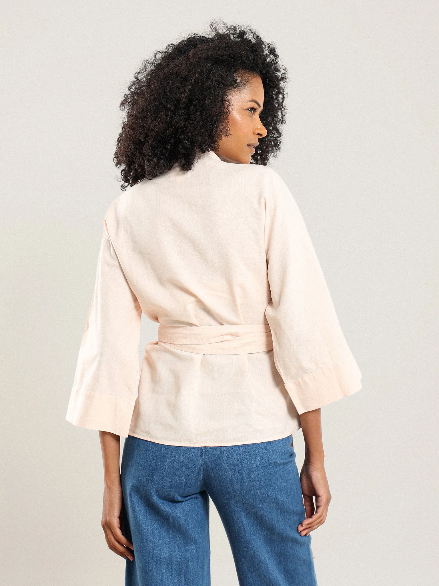Hadia Wrap Top in Sugar White - Image 6