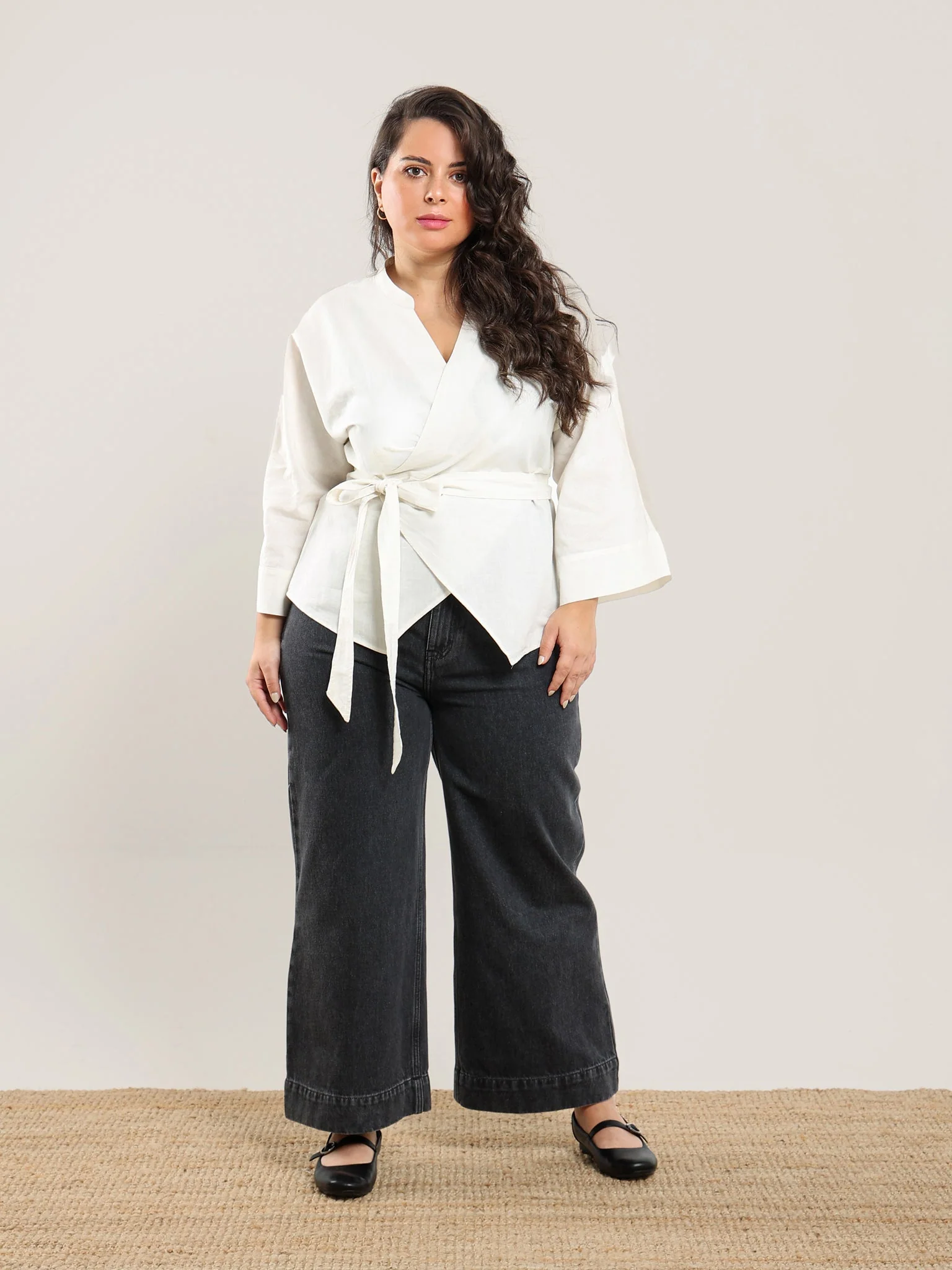 Hadia Wrap Top in Sugar White - Image 3