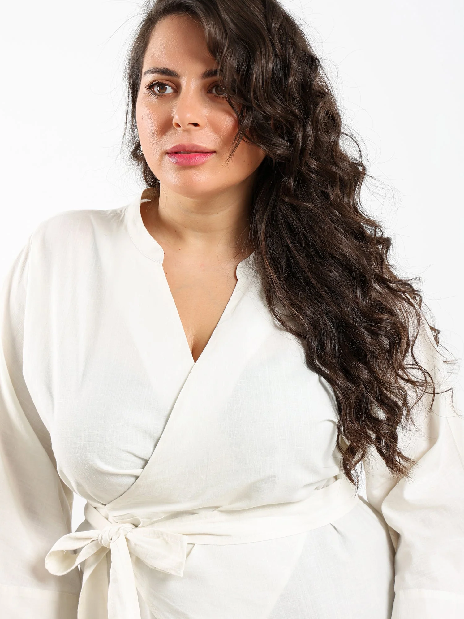 Hadia Wrap Top in Sugar White - Image 5