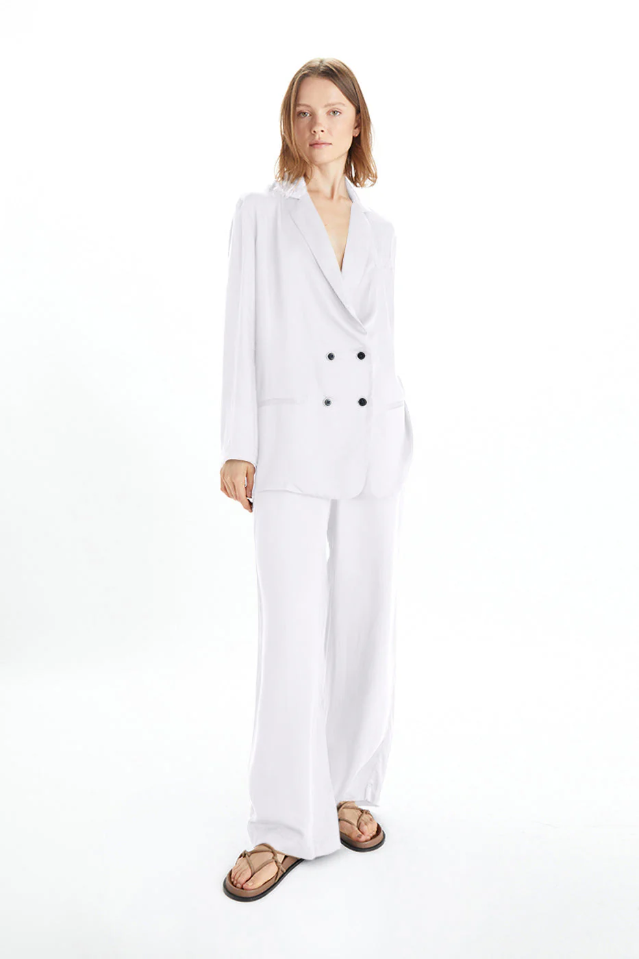 Jane Double Breasted Jacket - Satin Tencel - Image 14