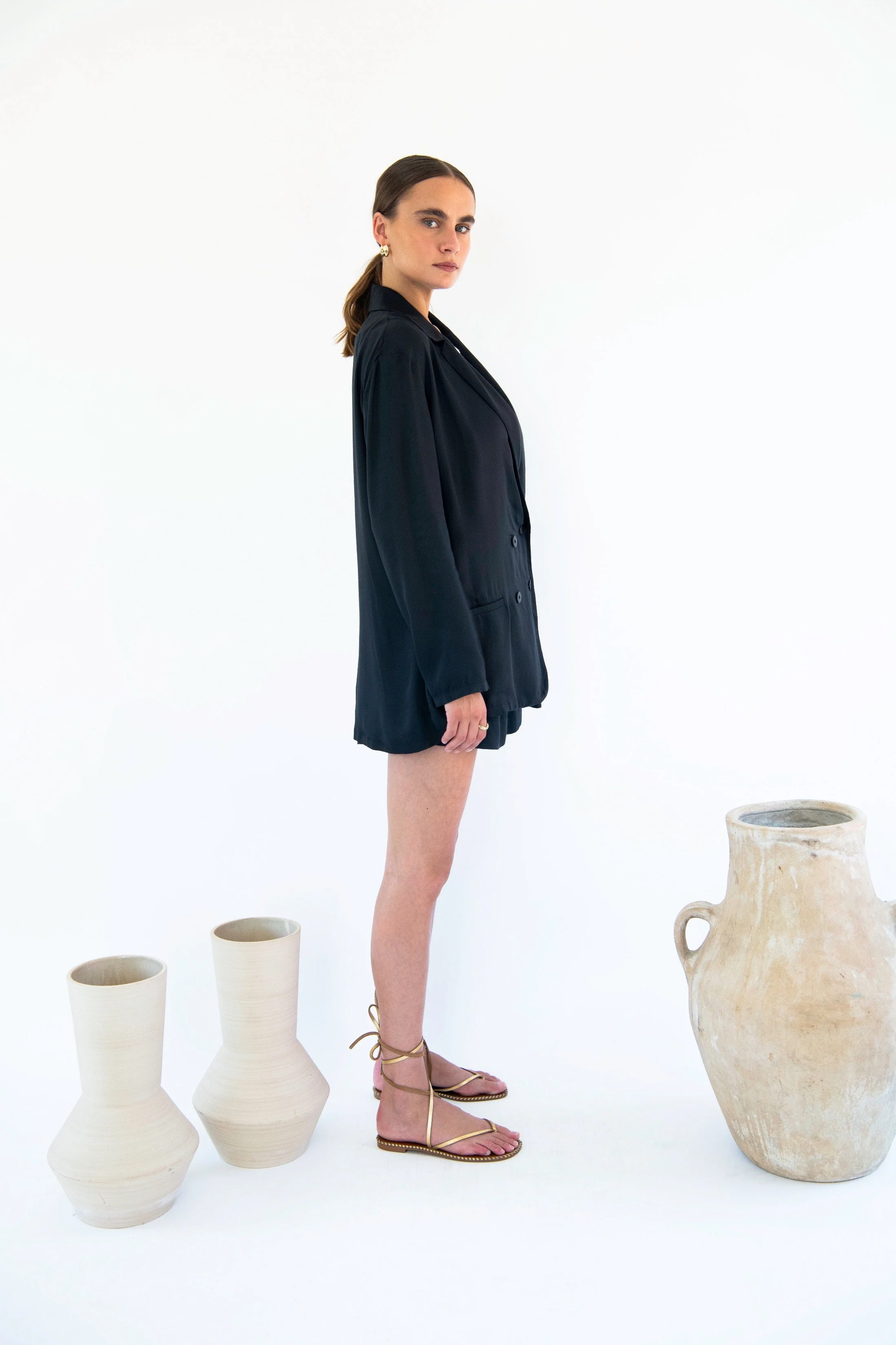 Jane Double Breasted Jacket - Satin Tencel - Image 16