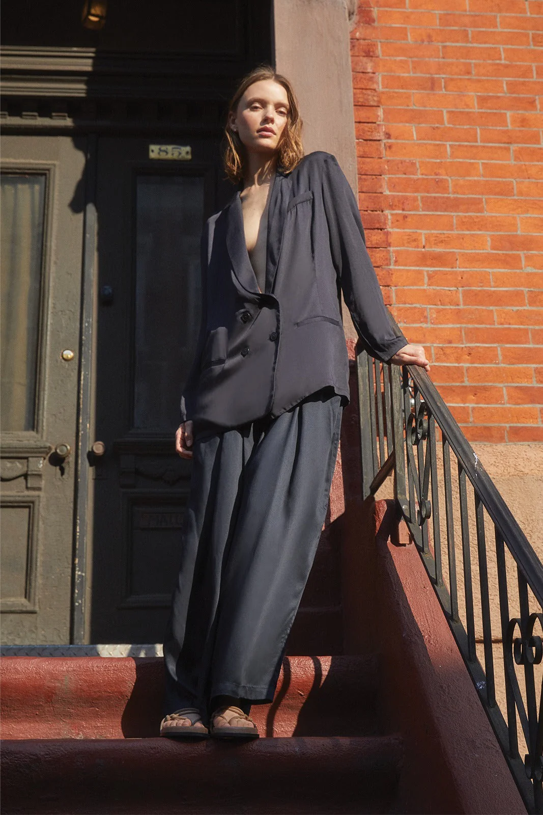 Jane Double Breasted Jacket - Satin Tencel - Image 18