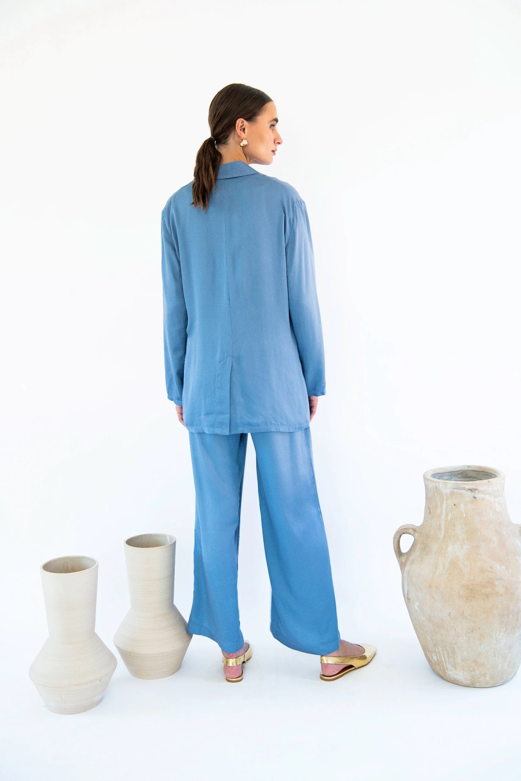 Jane Double Breasted Jacket - Satin Tencel - Image 25