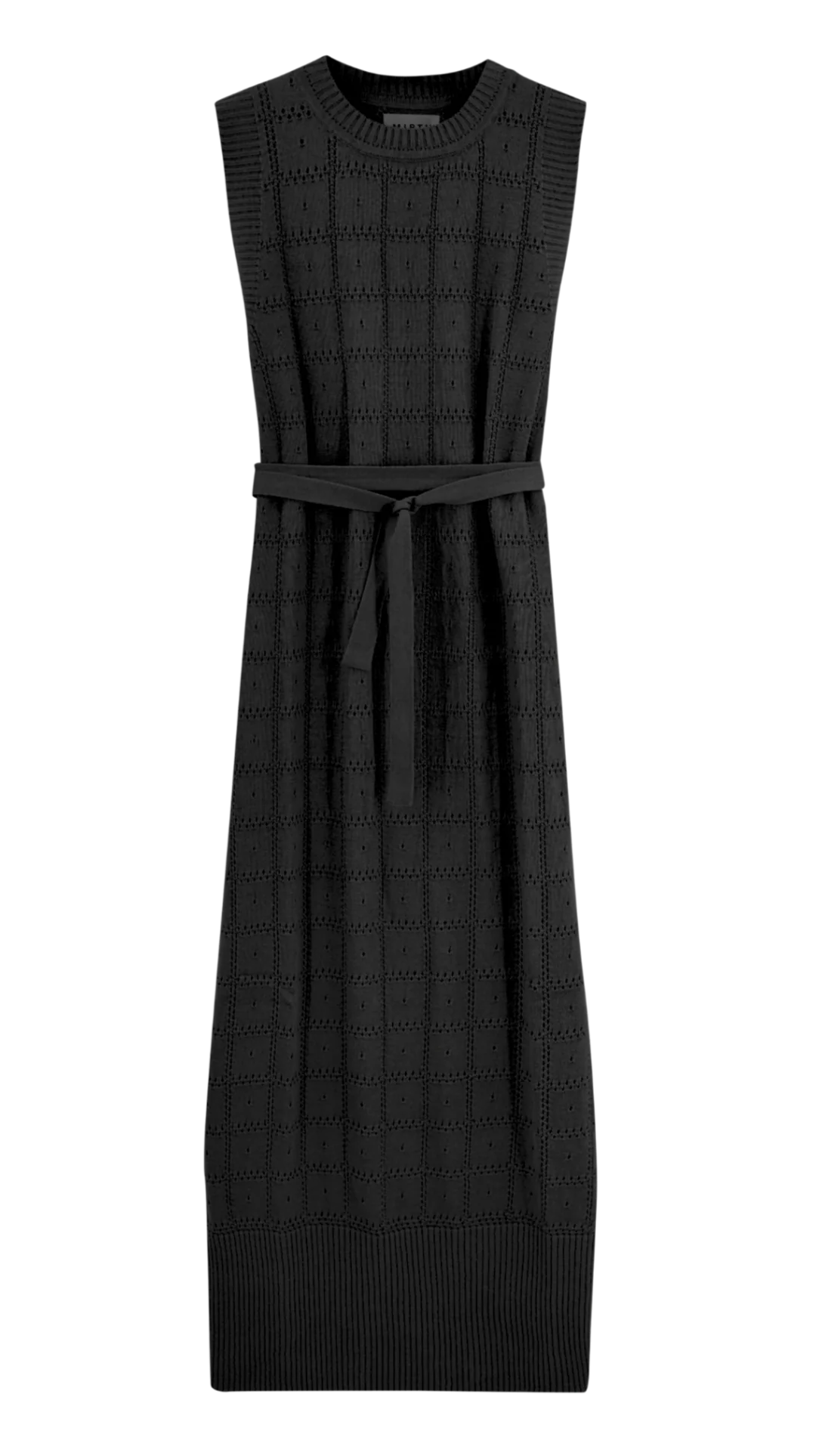Kona Pointelle Knit Dress in Black - Image 4