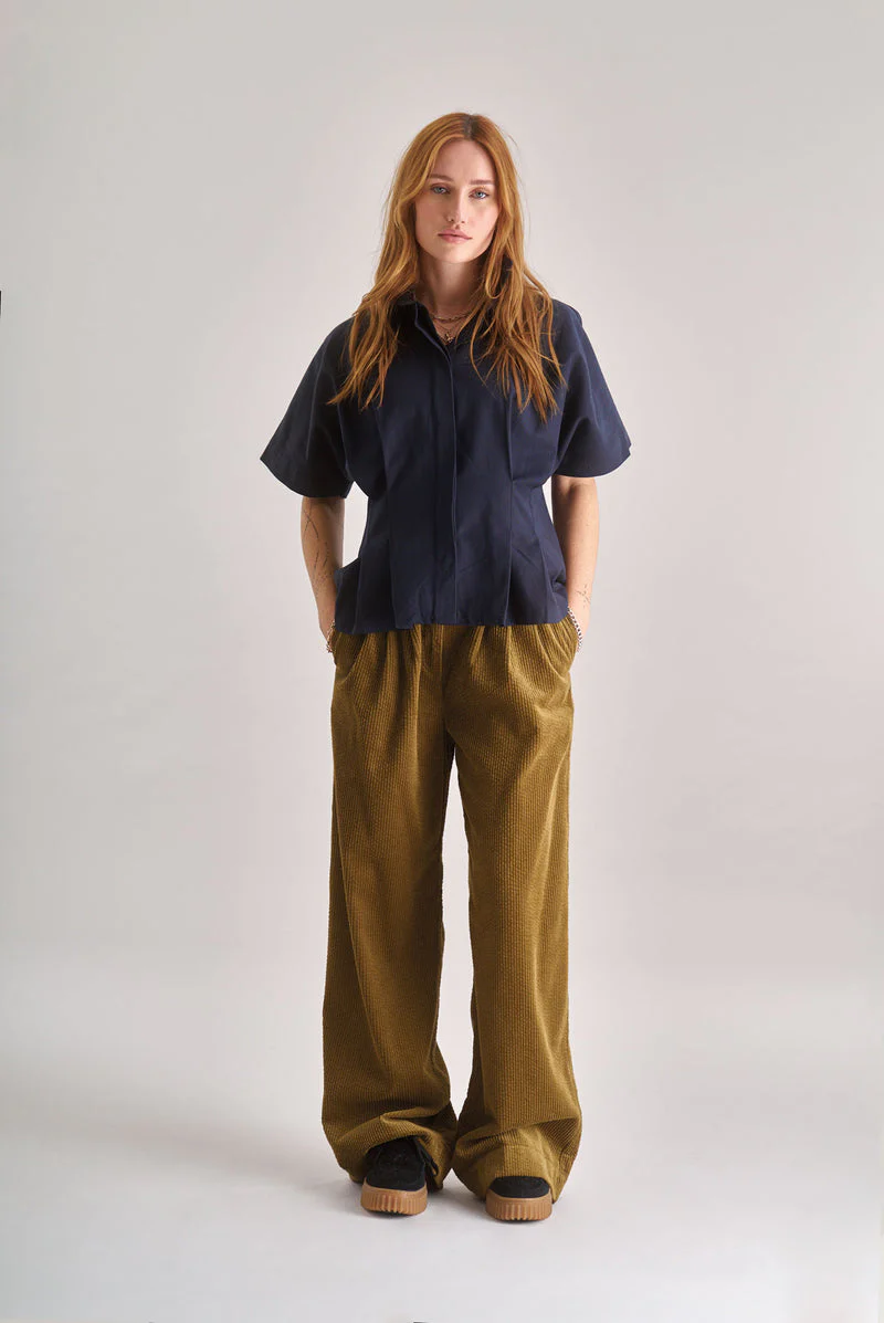 Lola Organic Cotton Cord Trouser in Croissant Beige - Image 3