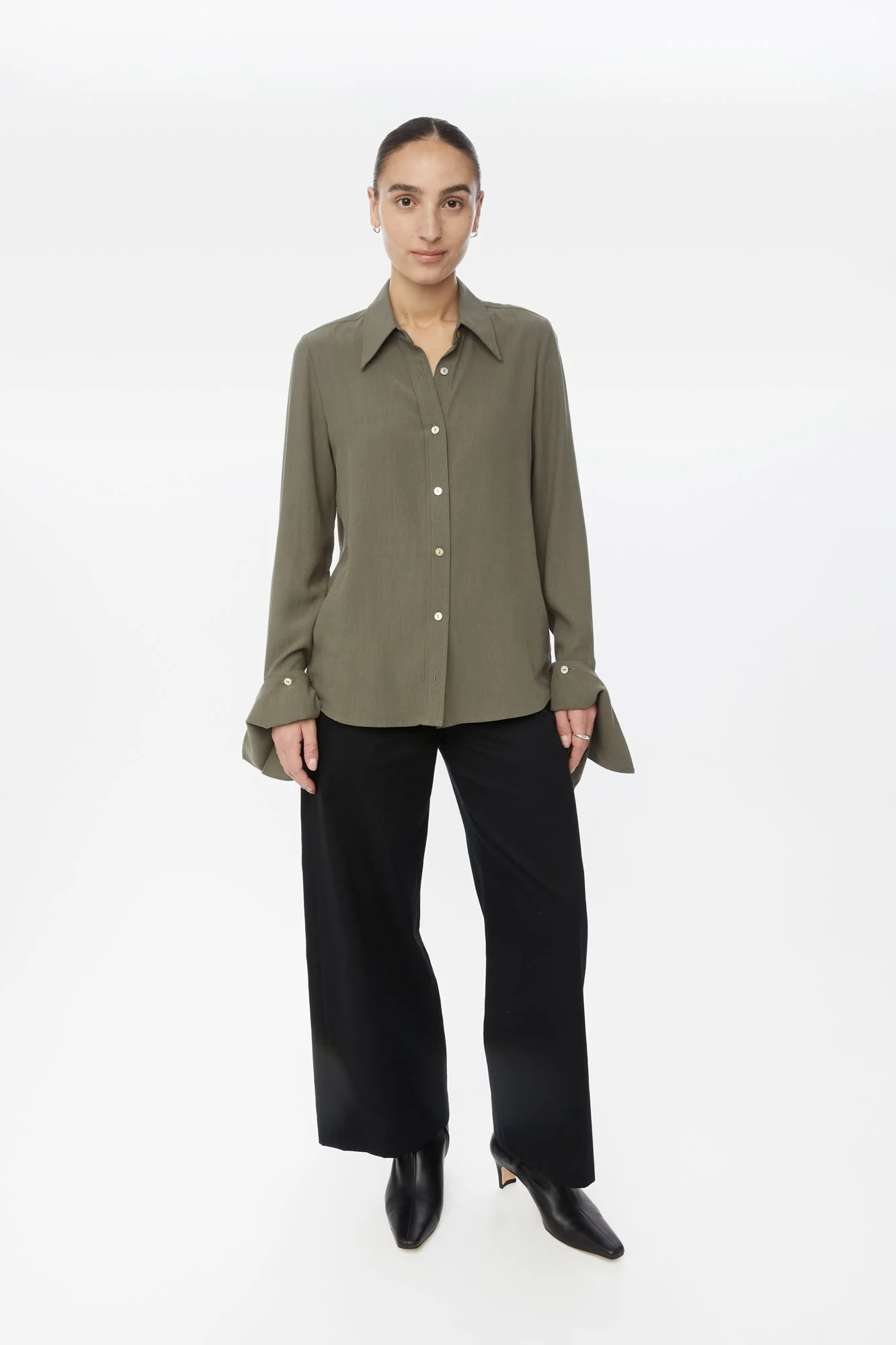 Long Cuff Relaxed Top in Terracotta Red - Image 5