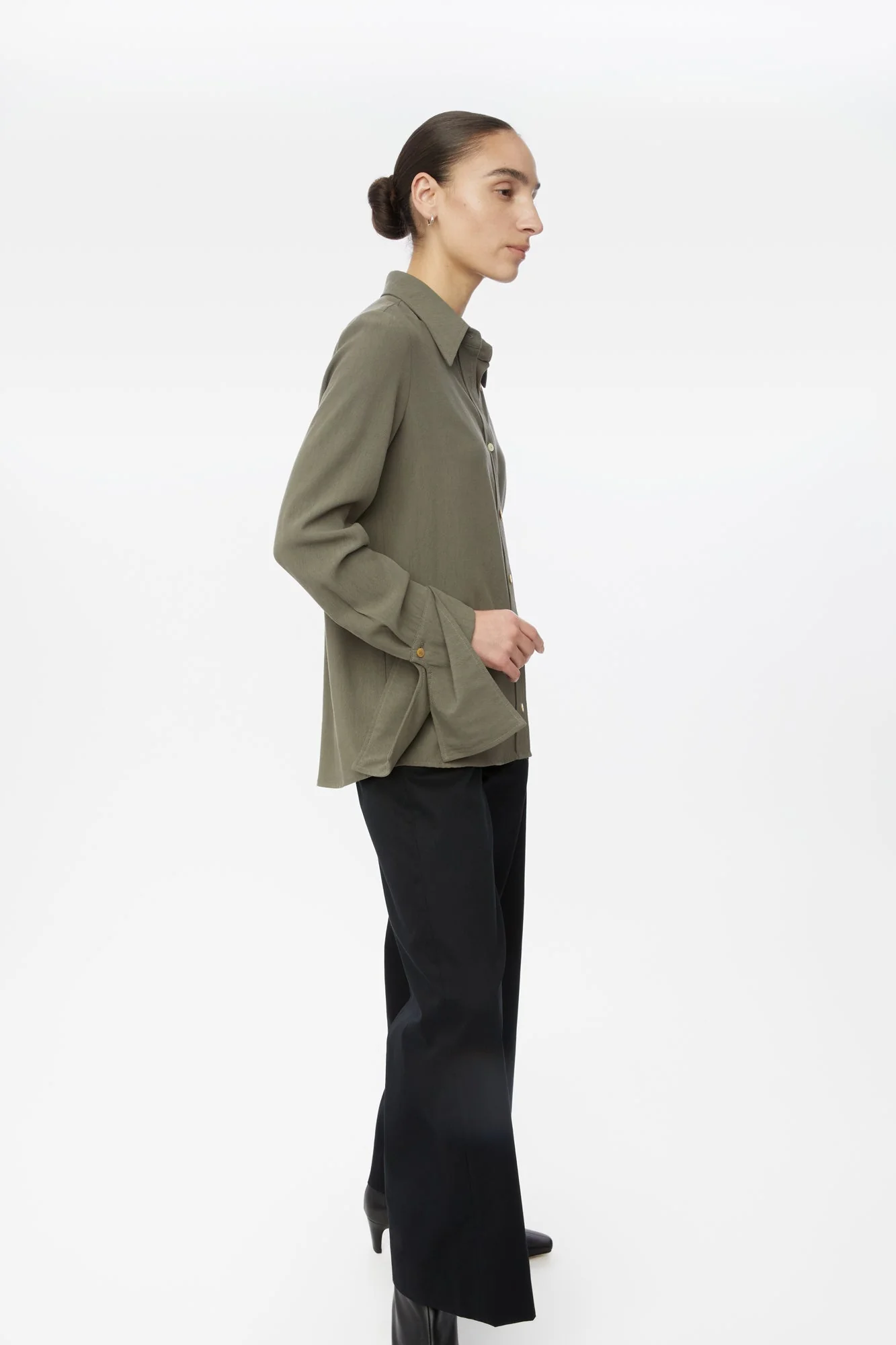 Long Cuff Relaxed Top in Terracotta Red - Image 6