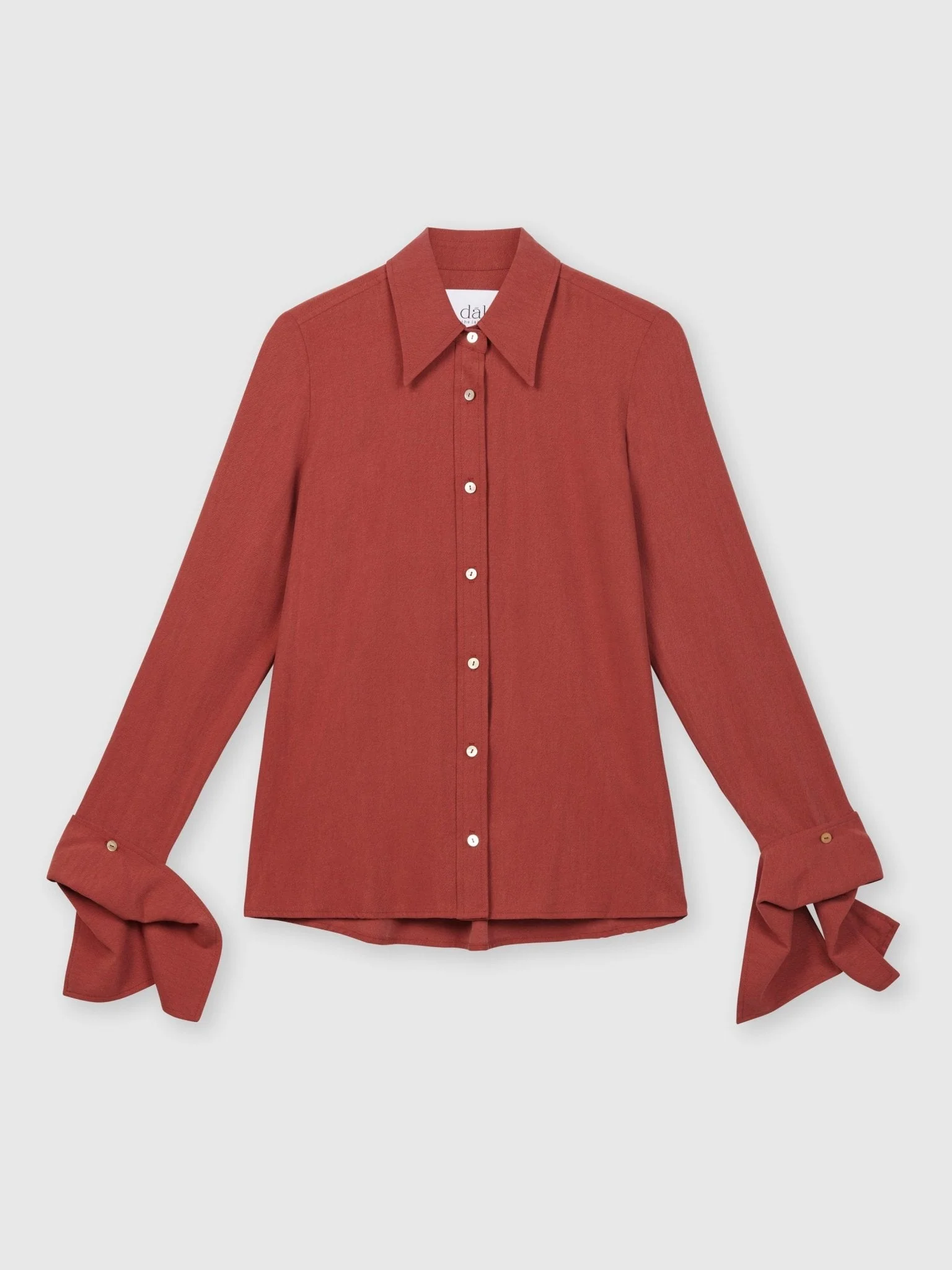 Long Cuff Relaxed Top in Terracotta Red - Image 4