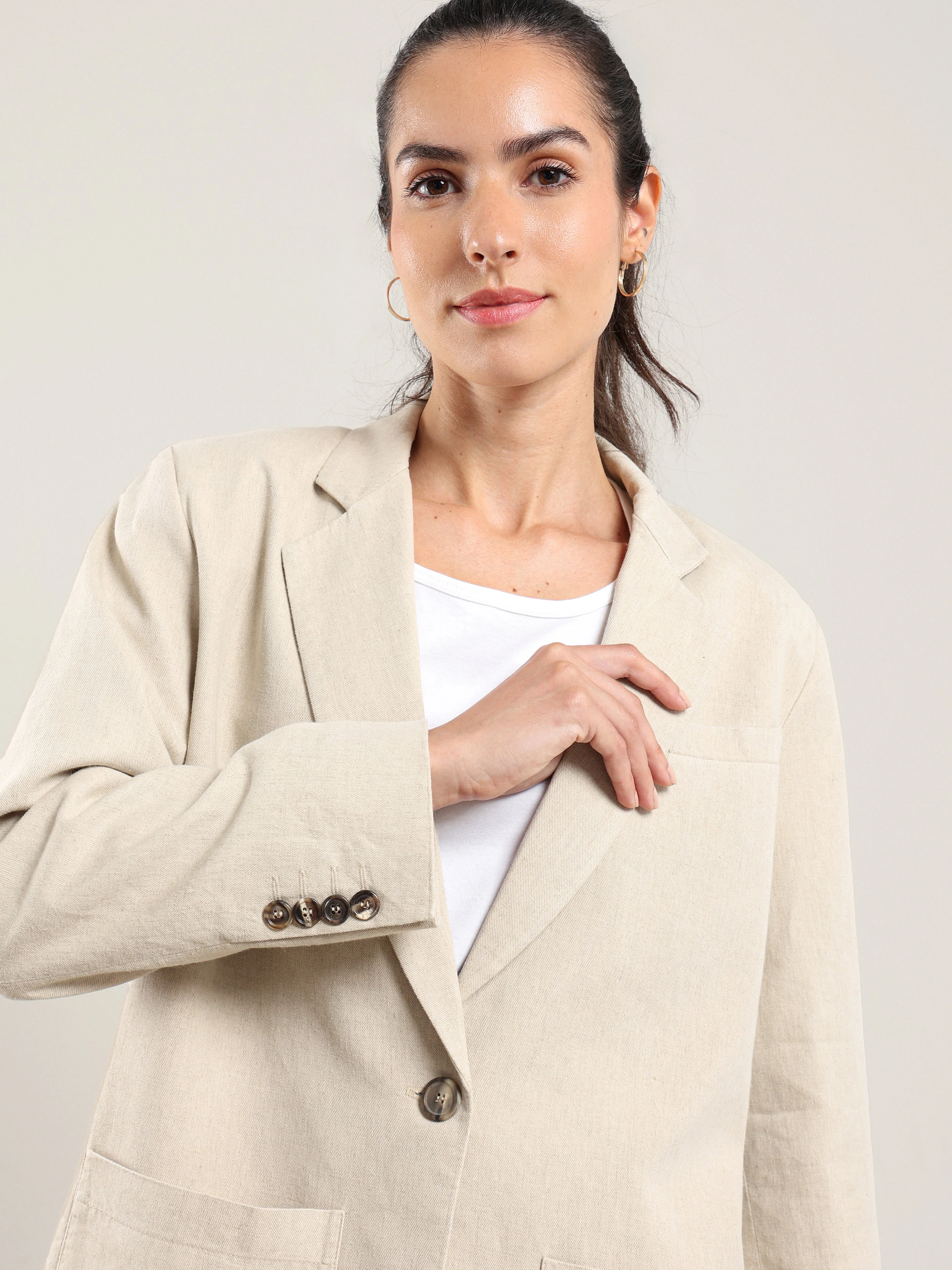 Martina Single Button Blazer in Nile Silt - Image 6