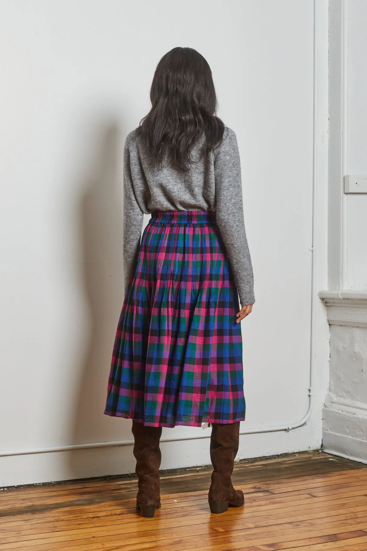 Rhythm Skirt in Heritage Chex Print - Image 3