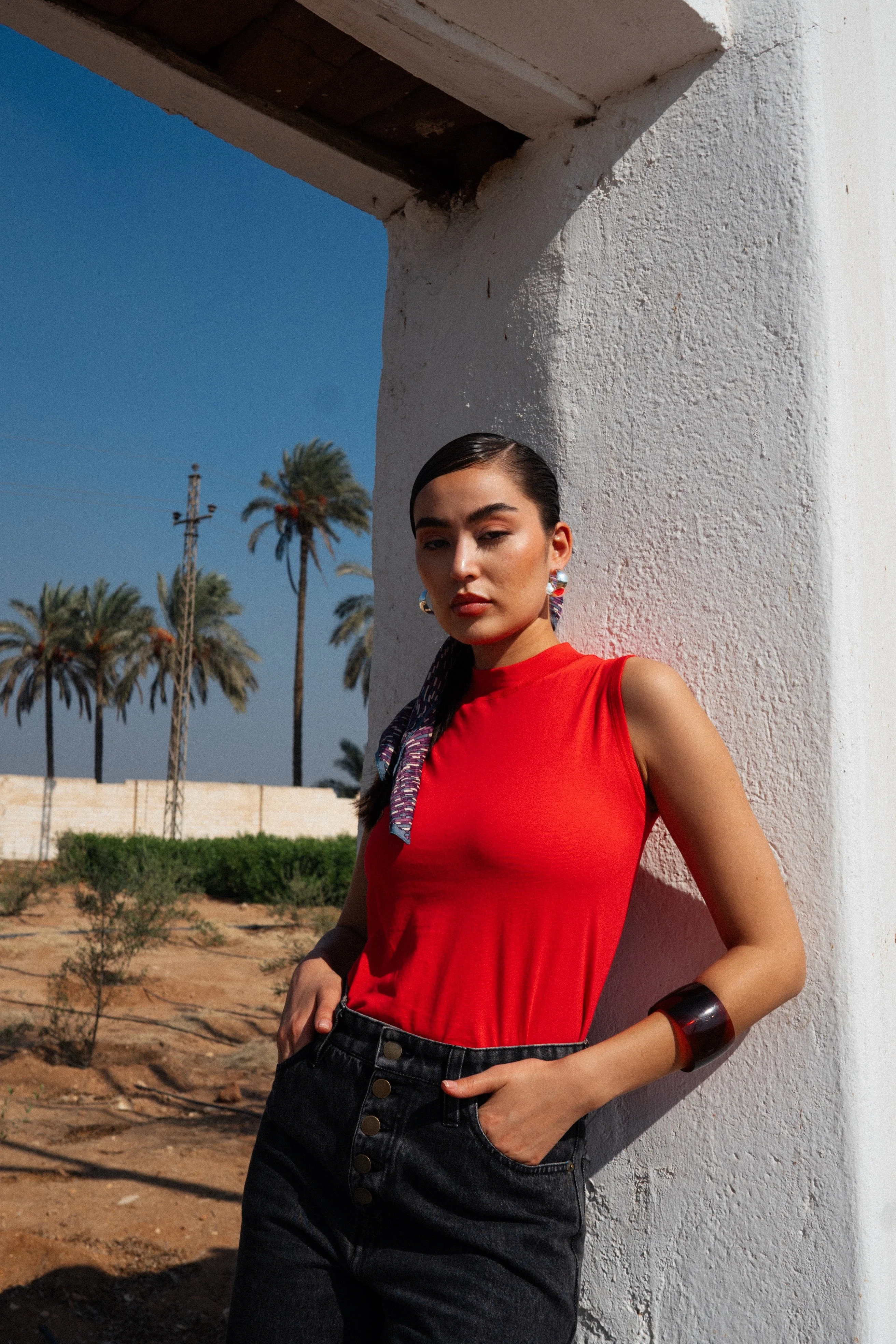 Sahra Tank in Hibiscus Red - Image 6