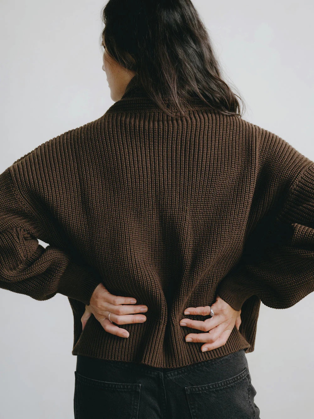 Sloan Organic Cotton Cardigan in Black - Image 7