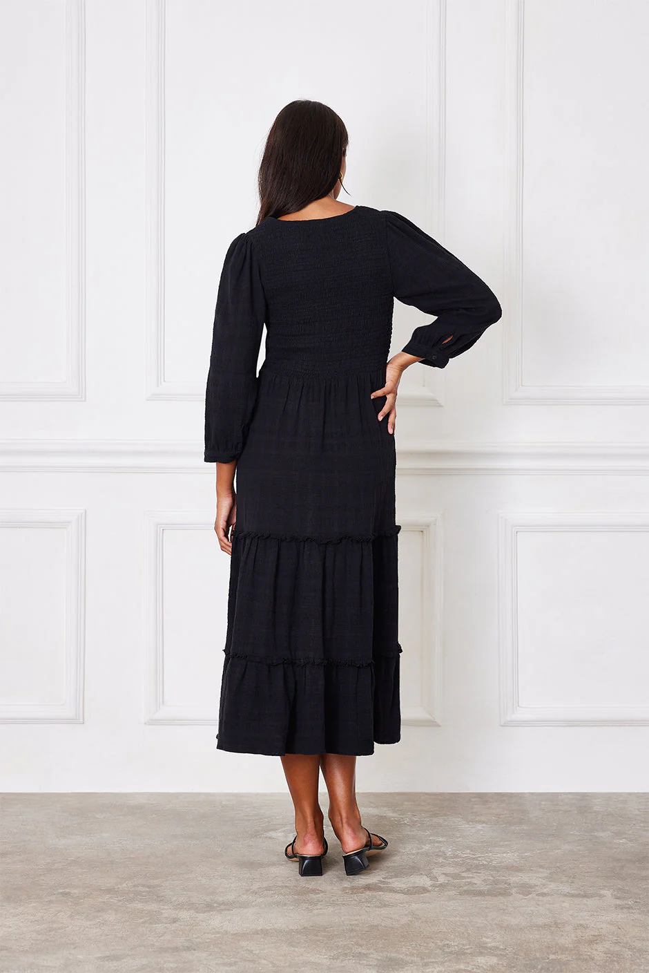Stella Midi Dress in Black - Image 5