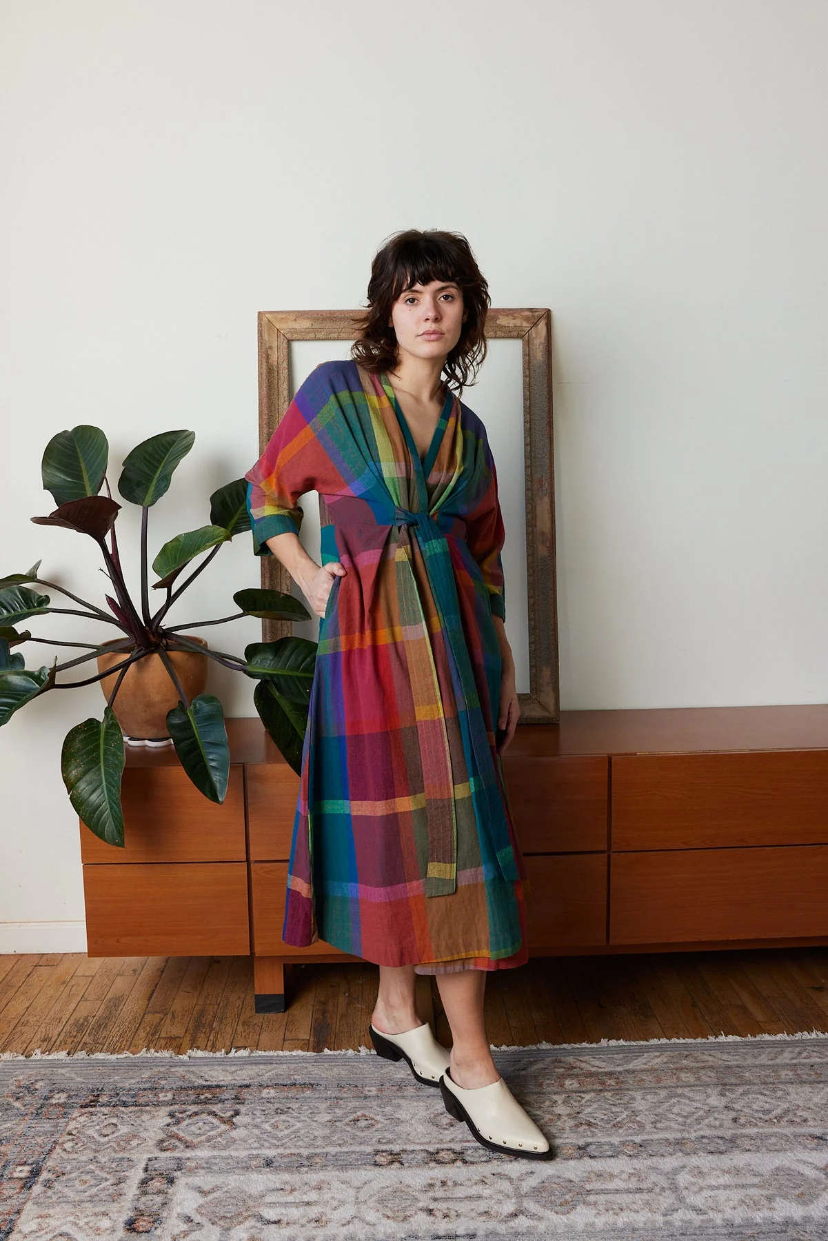 Tara Dress in Madras Chex Print - Image 3
