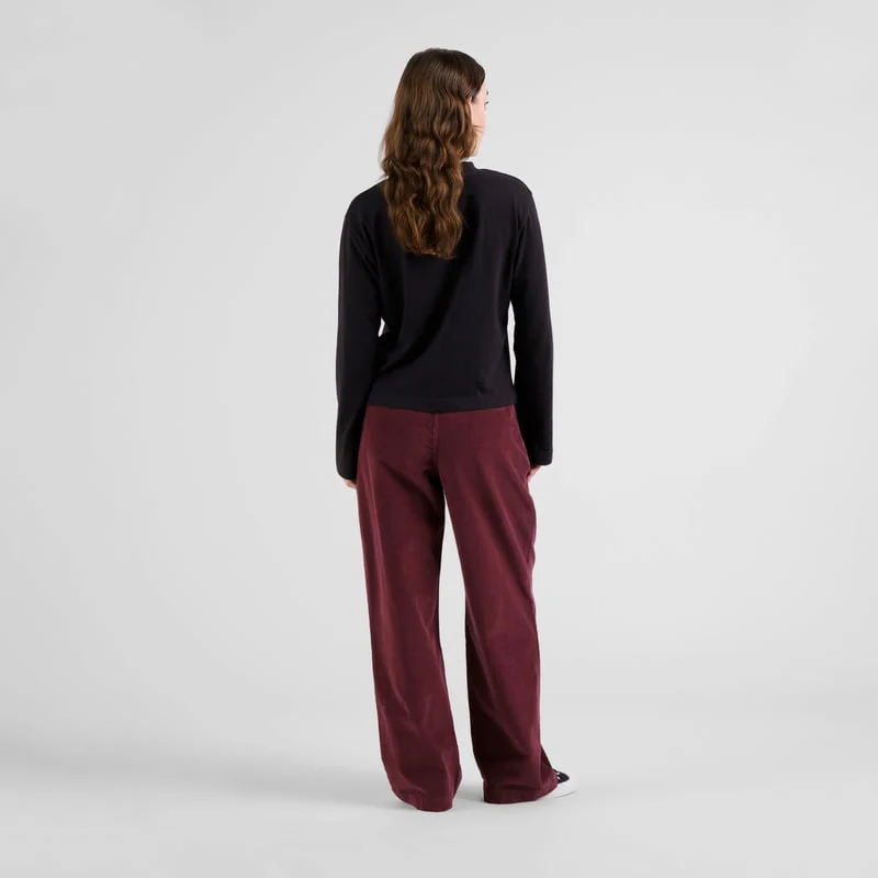 Vickeleby Organic Cotton Corduroy Pleated Trousers in Black - Image 6