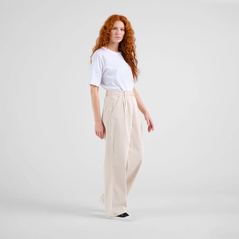 Vickeleby Organic Cotton Corduroy Pleated Trousers in Black - Image 9