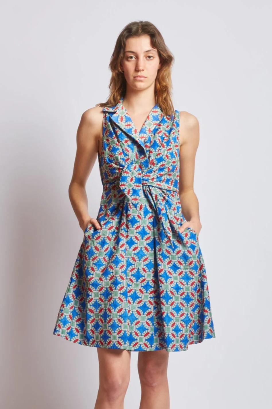 Willow Dress in Cotton and Silk- Tulum Print - Image 3