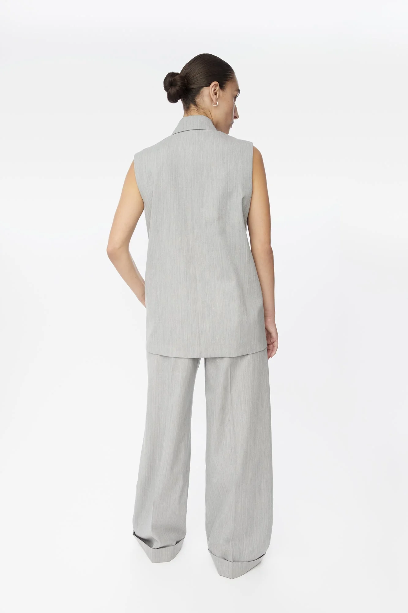 Wool Blend Double Breasted Vest - Image 4